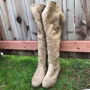 Above the Knee Beige Boots